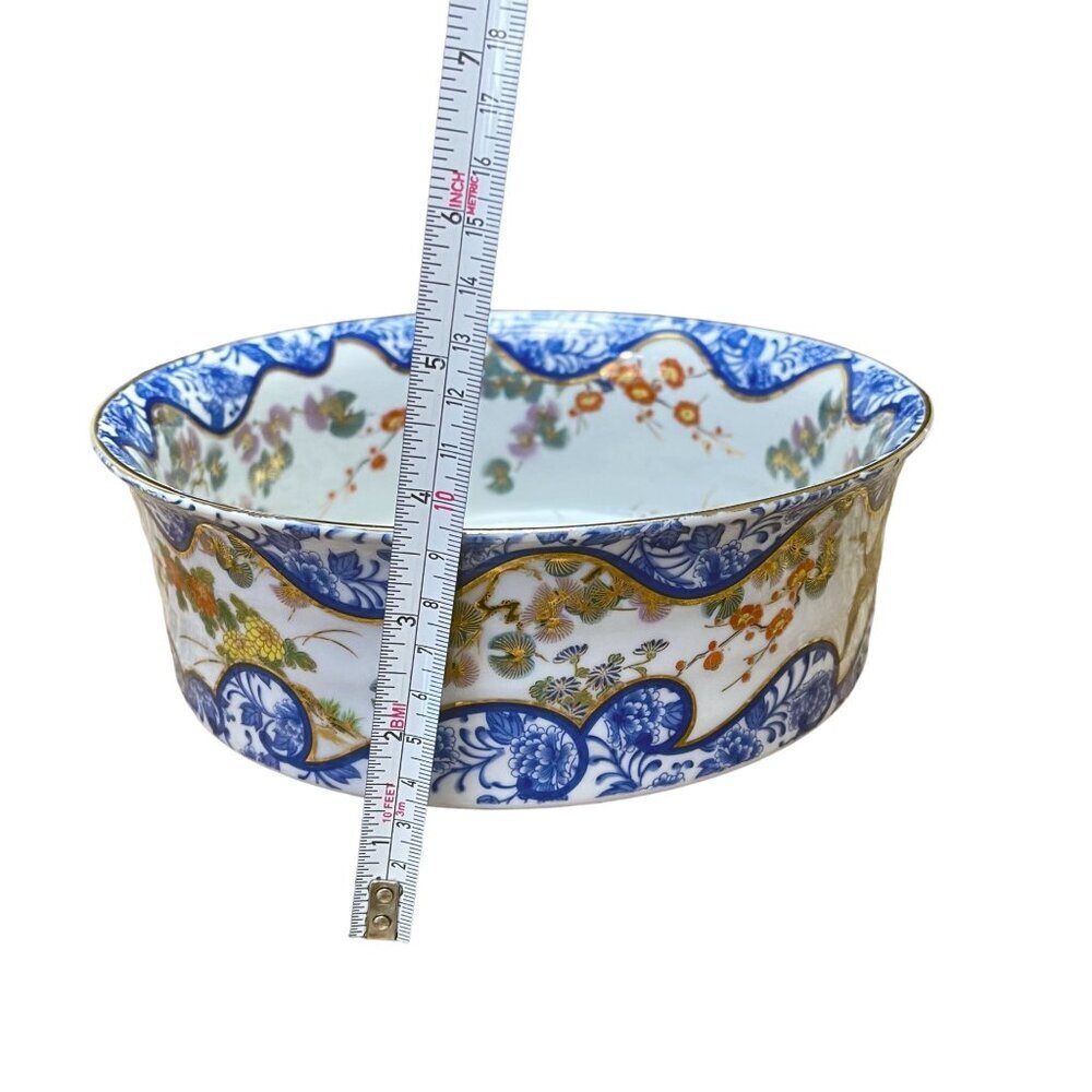 Rare Japanese Imari Hand Painted Porcelain Bowl with Floral and Birds Motifs - Picture 10 of 10